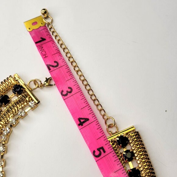 Gold and Black Choker Necklace BRIDAL Necklace - Picture 7 of 10